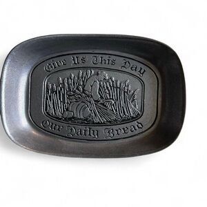 Pewter Bread Tray – “Give Us This Day Our Daily Bread” | Vintage Farmhouse Vibes